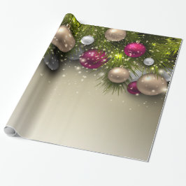 Papier Cadeau Ornements de Noël - Multi
