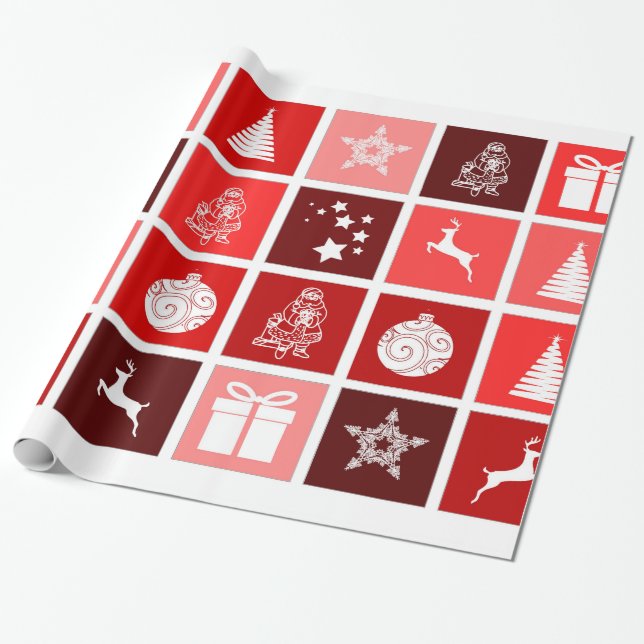 Papier Cadeau Ornements décoratifs d'arbre de Noël (Déroulé)
