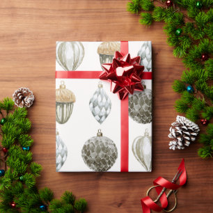 Papier Cadeau Ornements d'or Papier d'emballage de Noël