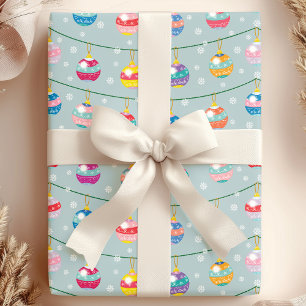 Papier Cadeau Ornements festifs et flocons de neige