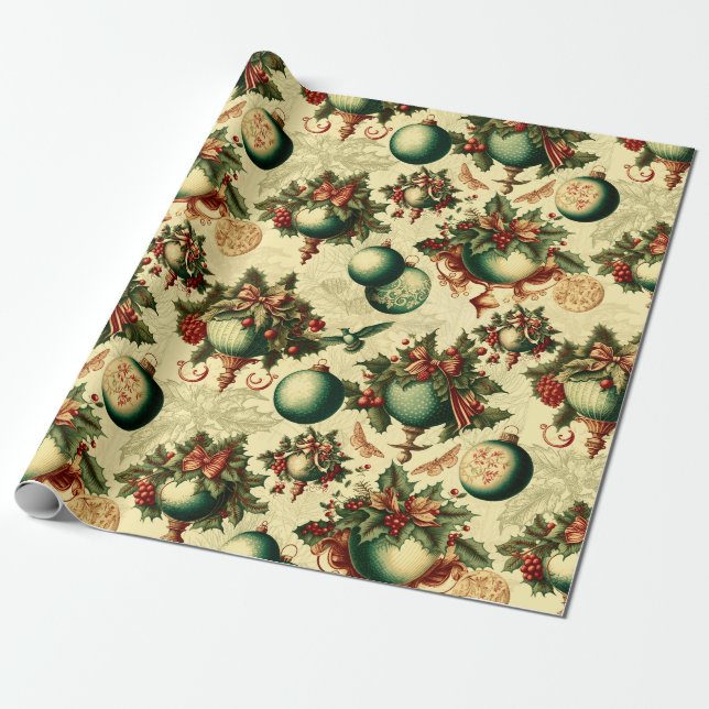 Papier Cadeau Ornements victoriens soignés (Déroulé)