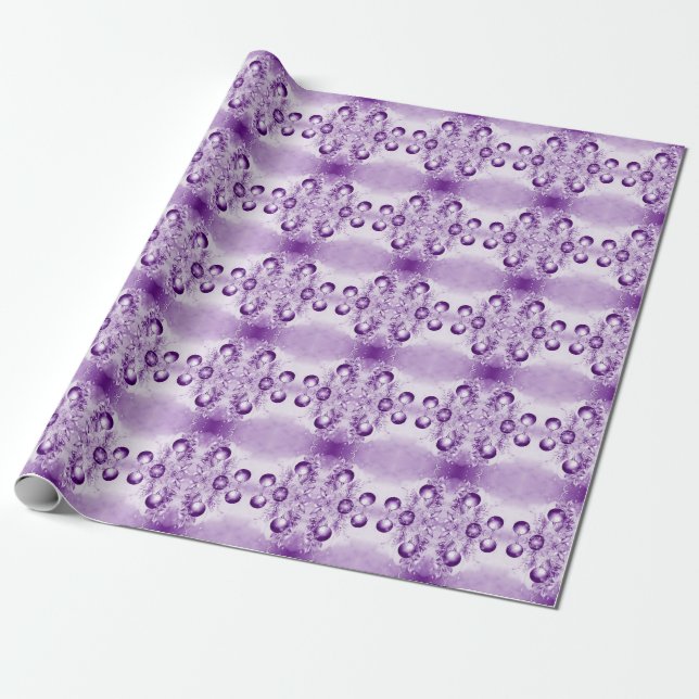 Papier Cadeau Ornements violets Papier d'enveloppement de Noël (Déroulé)
