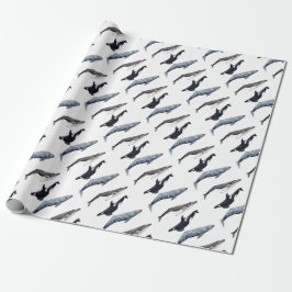 Papier Cadeau Orque, baleine bossue et baleine gris