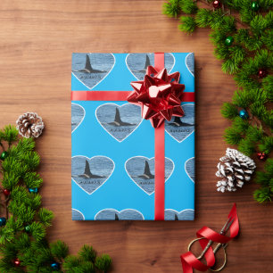 Papier Cadeau Orque Baleine Tueuse Aquarius Personnalisable Bleu