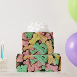 Papier Cadeau Os de chien colorés