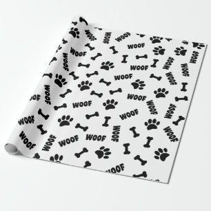 Papier Cadeau Os Et Bois Empreintes de pattes De Chien Personnal