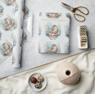 Papier Cadeau Otter Nouveau bébé