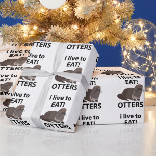 Papier Cadeau Otters Je Vis Manger Des Otters Drôle