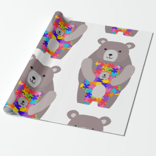 Papier Cadeau ours autiste
