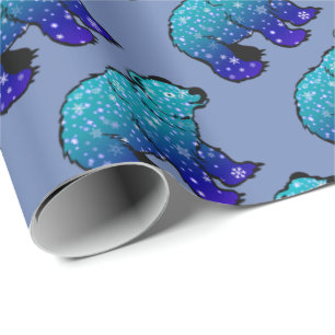 Papier Cadeau Ours blanc de flocon de neige