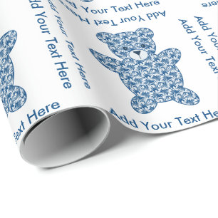 Papier Cadeau Ours de nounours bleu