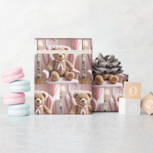 Papier Cadeau Ours En Conflit Avec Bow Rose