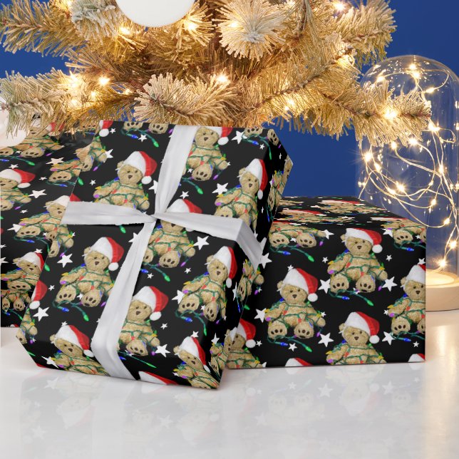 Papier Cadeau Ours En Jeu De Noël (Vacances)