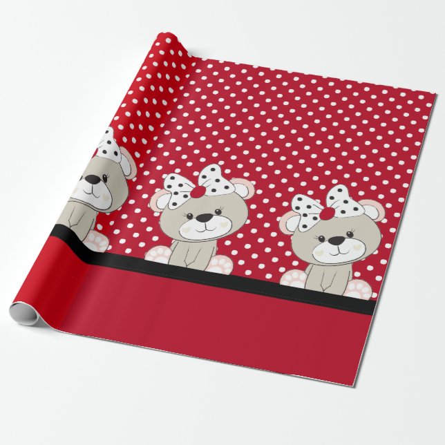 Papier Cadeau ours en peluche mignon (Déroulé)