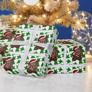 Papier Cadeau Ours En Teddy De Noël Et Papier À Enveloppement Ho
