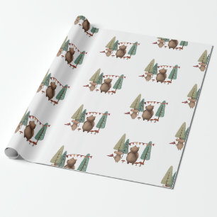 Papier Cadeau Ours et souris des animaux des bois