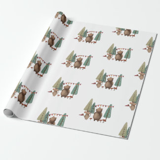 Papier Cadeau Ours et souris des animaux des bois