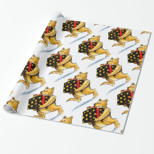 Papier Cadeau Ours mignons de Noël