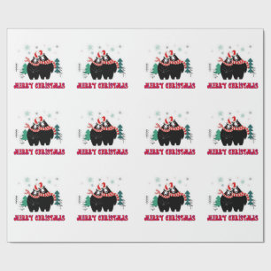 Papier Cadeau Ours noirs de Joyeux Noël