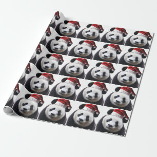 Papier Cadeau Ours panda de Noël