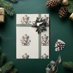 Papier Cadeau Ours personnalisé mignon
