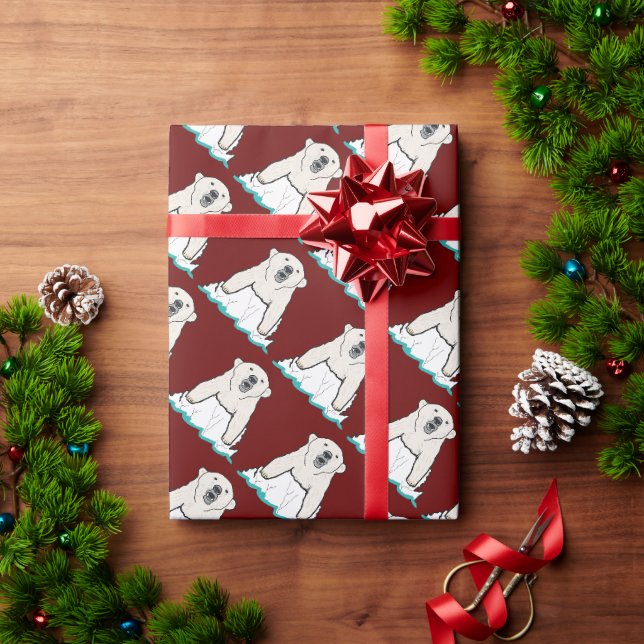 Papier Cadeau Ours polaire (Cadeau de vacances)
