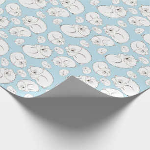 Papier Cadeau Ours polaire Baby shower Hiver bleu garçon