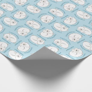 Papier Cadeau Ours polaire Baby shower Hiver bleu garçon