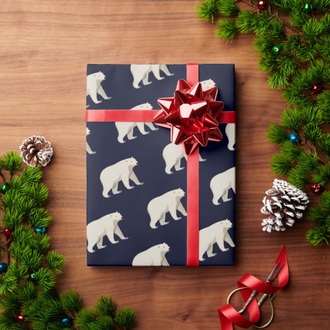 Papier Cadeau Ours polaire mou (Cadeau de vacances)