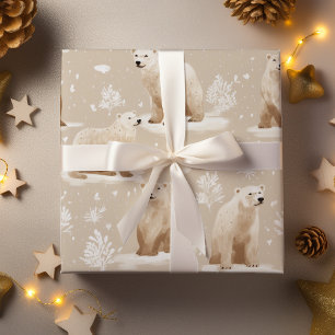 Papier Cadeau Ours polaire Noël hiver