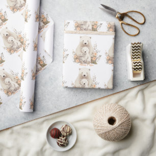 Papier Cadeau Ours polaire, Nouvel An