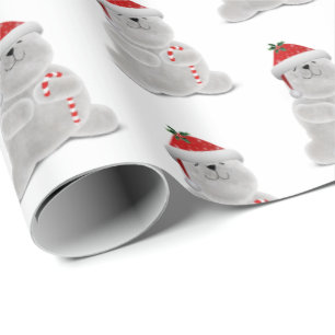 Papier Cadeau ours polaire souriant avec sucre de canne