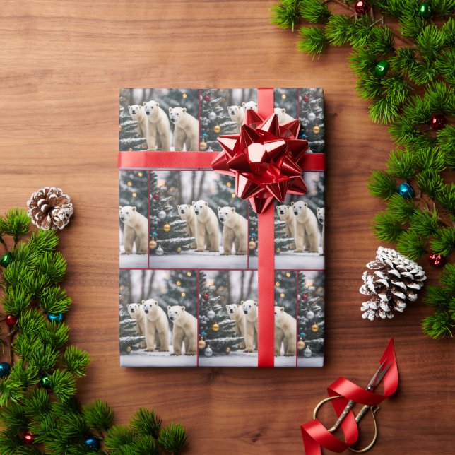 Papier Cadeau Ours polaires de Noël (Cadeau de vacances)