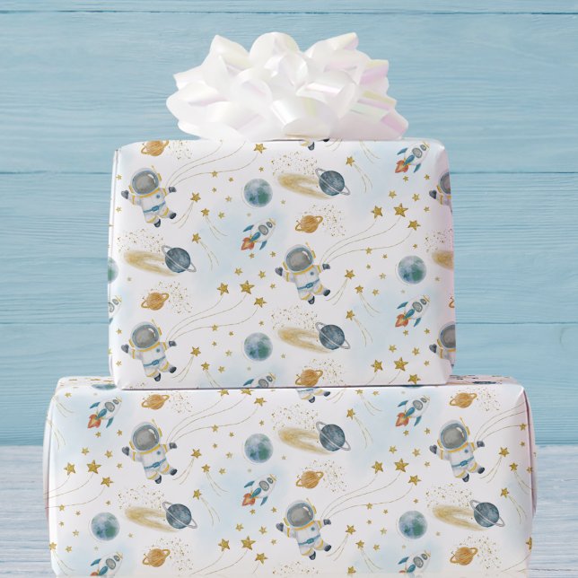 Papier Cadeau Outer Space Astronaut Kids Birthday  (Créateur téléchargé)