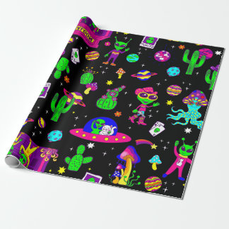 Papier Cadeau outer space disco alien ufo cosmic saloon
