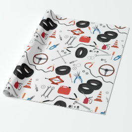 Papier Cadeau Outils Automobile Mécanique