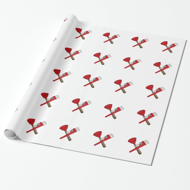 Papier Cadeau Outils de plomberie (Déroulé)