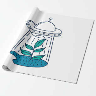 Papier Cadeau OVNI Alien