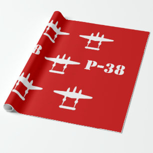 Papier Cadeau P-38 Éclair rouge et blanc