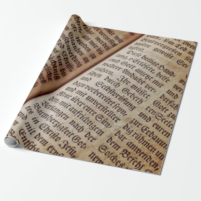 Papier Cadeau Page du livre biblique écriture texture (Déroulé)