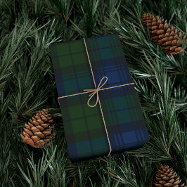 Papier Cadeau Paid Green Rustic Campbell Militaire Tartan