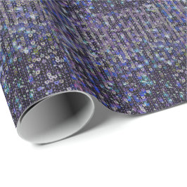 Papier Cadeau Paillettes bleu violet | motif étincelant