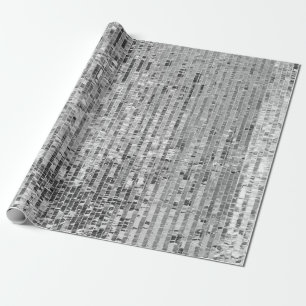 Papier Cadeau Paillettes en argent motif transparent