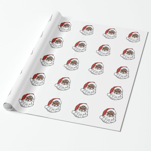 Papier Cadeau paillettes noir santa claus (Déroulé)
