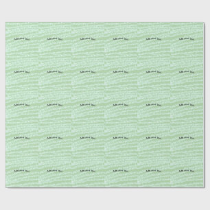 Papier Cadeau Paillettes pastel vert scintillement nom texte boh