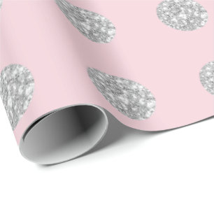 Papier Cadeau Paillettes Rose Pailleté Argent Mariage Robe de Ma