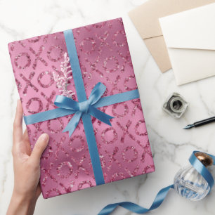Papier Cadeau Paillettes roses XOXO