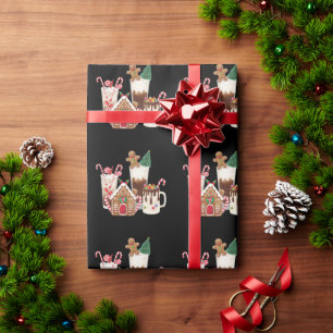 Papier Cadeau Pain d'épice Noël Café Amant Cadeau Noël