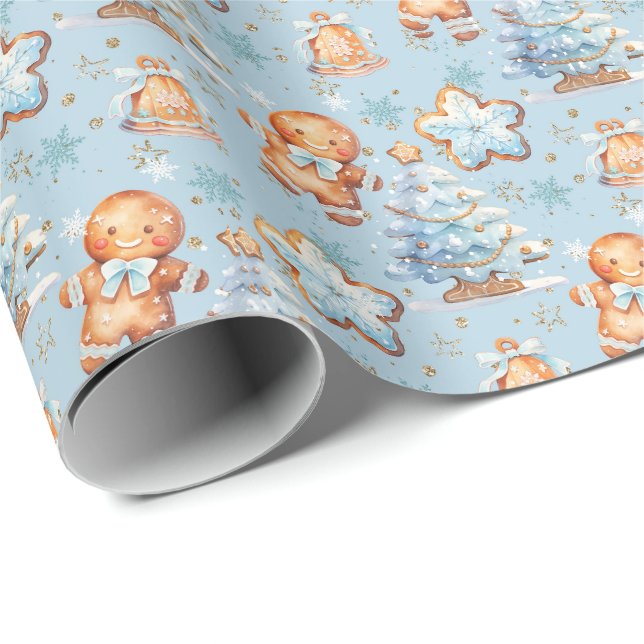 Papier Cadeau Pain d'épices Bébé Pain d'épices Arbre de Noël (Coin rond)