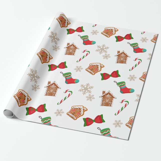 Papier Cadeau pain d'épices de Noël (Déroulé)